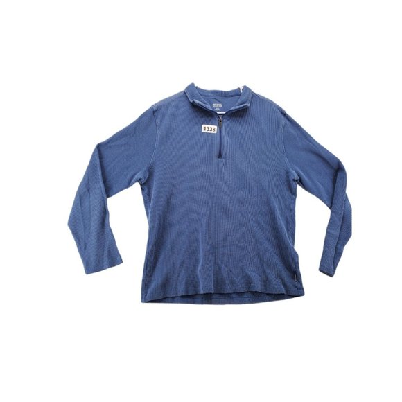 MICHAEL KORS Shirt Men's Long Sleeve Pullover 1/4 Zip Thermal Blue Size 2XL - Picture 10 of 10